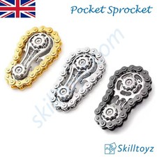 Pocket Sprocket 2 Gear Bike Chain Fidget Spinner Flywheel Adult EDC Gadget - UK