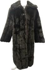 Vintage Y2k C&A Brown Faux Fur Jacket Coat Size 10 Winter Christmas 