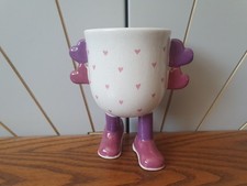 VALENTINES MUG walking ware CARLTON WARE Lustre Pottery 1980 pink shoes, hearts