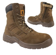 MENS TACTICAL CAMO ARMY MILITARY PATROL  DESERT COMBAT BOOTS SIDE ZIP UP SHOES