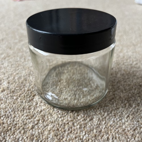 Clear glass jar black - clear, screw