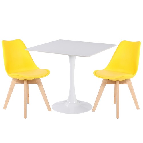 White square ceramic dining - square,