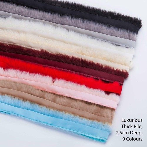 Fake faux fur trimming ribbon - faux,