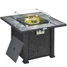 Outdoor PE Rattan Gas Fire Pit