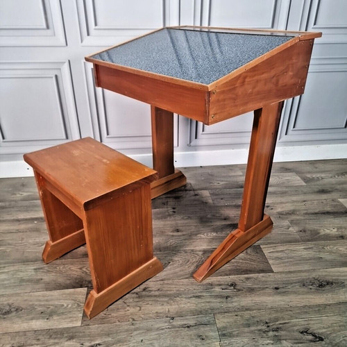 Vintage wooden child desk - vintage, child's
