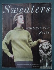 Vintage 1950s VOGUE Vogue-Knit 131 Sweaters original knitting patterns women's