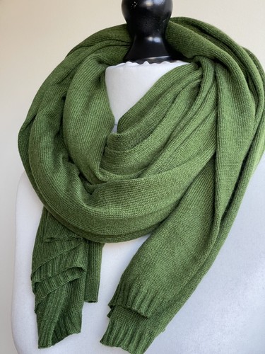 Green thickcashmere scarf - green,