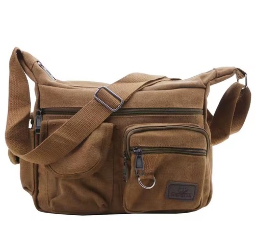 Mens canvas shoulder bag brown - mens,