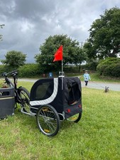 PawHut Folding Dog Carrier - Black/White tow behind