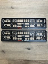 2X Audi Quattro Black Number Plate Frames Holders Surrounds Authentic Durable UK