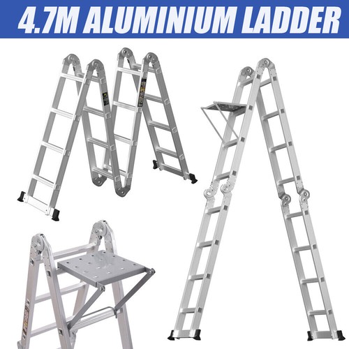 Aluminium folding ladder - 4.7m,