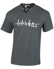 MUSICIAN EKG ECG MENS T SHIRT TEE MUSIC LOVER GUITAR PLAYER DRUMMER PIANO