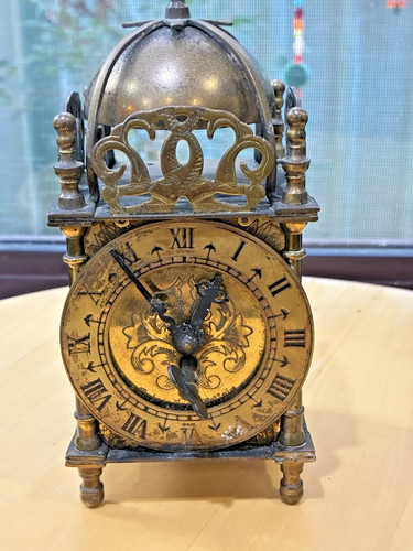 Vintage brass lantern clock - brass,