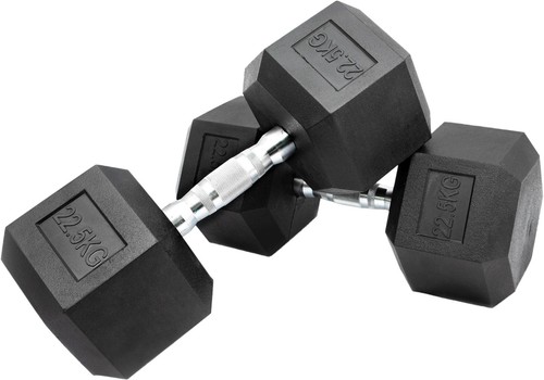 Hex rubber dumbbell - hex,