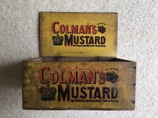 C1910 COLMAN’S MUSTARD 3Lbs OF 2Oz TINS G.D.S.F. BY APPOINTMENT WOODEN BOX