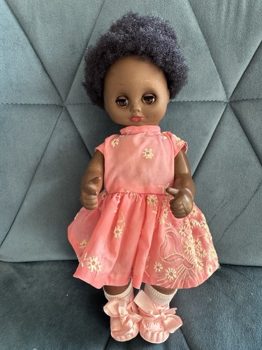 Vintage black doll inches - black, 11