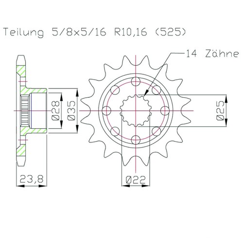 Esjot sprocket teeth pitch - esjot,