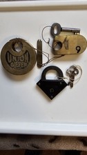 3 Antique & Vintage Padlocks ( Working each one with a key)