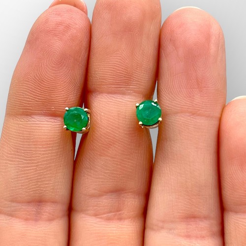 Gold earrings emerald 9carat - gold,