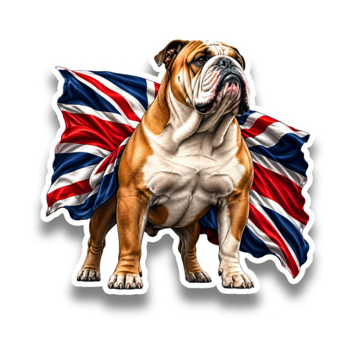 British bulldog waving - waving, union