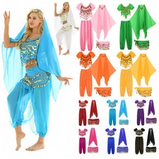 Womens Belly Dance Costume Set Bollywood Cosplay Party Fancy Dress up Outfits