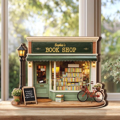 Personalized book shop wooden - personalized,