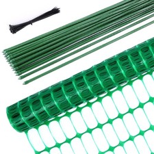 Ohuhu Green Garden Fence Mesh 1x30m with 25 Pins Heavy Duty Plastic Barrier