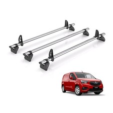 Vauxhall Combo Roof Rack For 2018+ L1 With Barn Doors 3x Bars + Loadstops Rhino