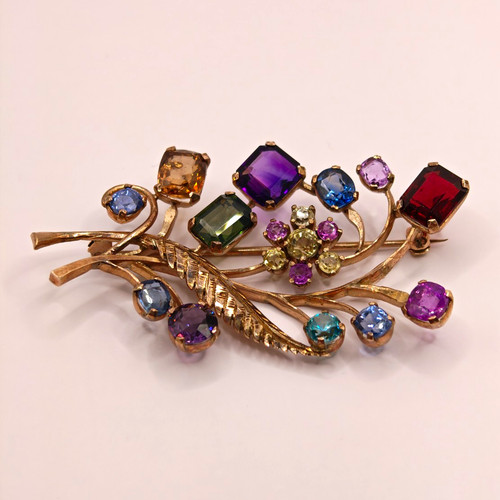 10ct gold floral - (tested),