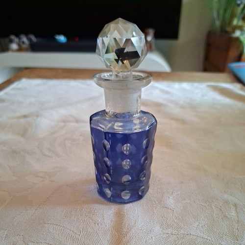 Vintage blue glass - blue, perfume