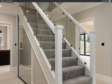 Full glass staircase banister - staircase,