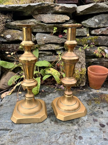 Pair victorian brass - pair,