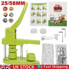 UK 25mm 58mm Button Maker Badge Press Machine Circle Cutter 100 Buttons 3 Dies