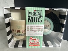 The Beatles Lucy in the Sky With Diamond Lyrics Mug / Cup & Saucer NEW Gift Set