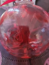 Large Tree Of Life Witch Ball Hand Blown Glass Red Glass
