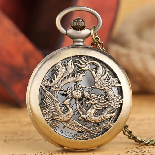 Antique dragon quartz pocket - dragon,