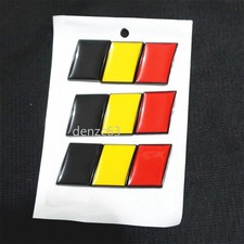 3x Black Matte Belgium Flag