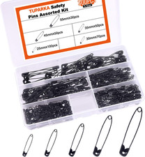 5 Sizes Black Safety Pins