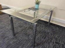 Glass and Metal Dining Table