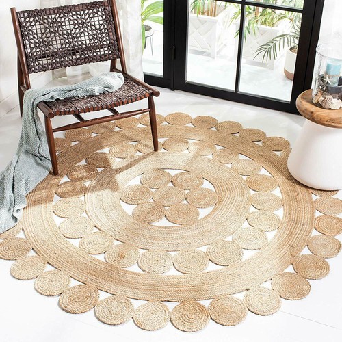 Boho round jute rug - boho,