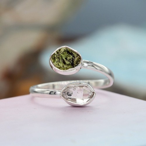 Natural moldavite and - and, herkimer