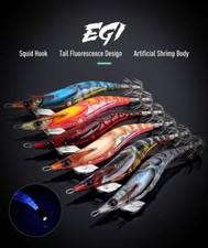 Egi Squid Jig Lures Slow Sinking Luminous Artificial Bait Sea Fishing Hooks Glow