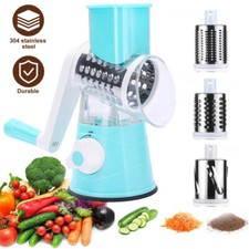 Rotary Cheese Grater Fruit Chopper Vegetable Mandoline Slicer with 3 Blades