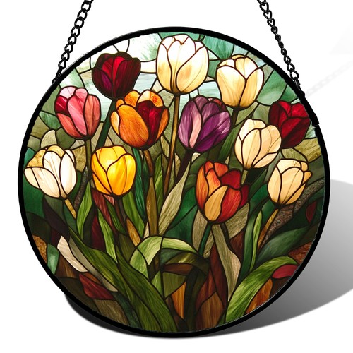 Colorful tulip stained - colorful,