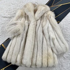 SAGA FOX JINDO Blue Fox Real Fur Coat, Genuine Fur, Thick, XL