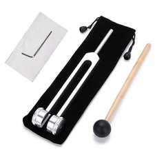 128Hz Tuning Fork+Hammer Kit Musical Instrument Vibration Sound Therapy Healing