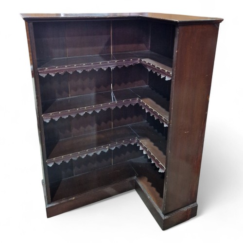 Antique corner open bookcase - antique,