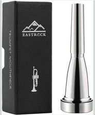 EASTROCK Trumpet Mouthpiece 3C Silver Plated Bullet Shape Vaccum Package