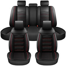 Full Set Car Seat Covers Deluxe Universal Front and Rear PU Leather Protectors