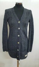 Odd Molly grey cardigan size 1 UK 10 alpaca wool pockets embroidered v neck blue